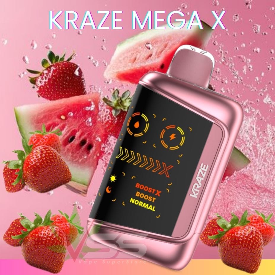 Kraze Mega X 48K Disposable Vape - Tangy Strawberry Watermelon G Ice 48000 Puffs / 20mg Morden Vape SuperStore and Cannabis Manitoba Canada