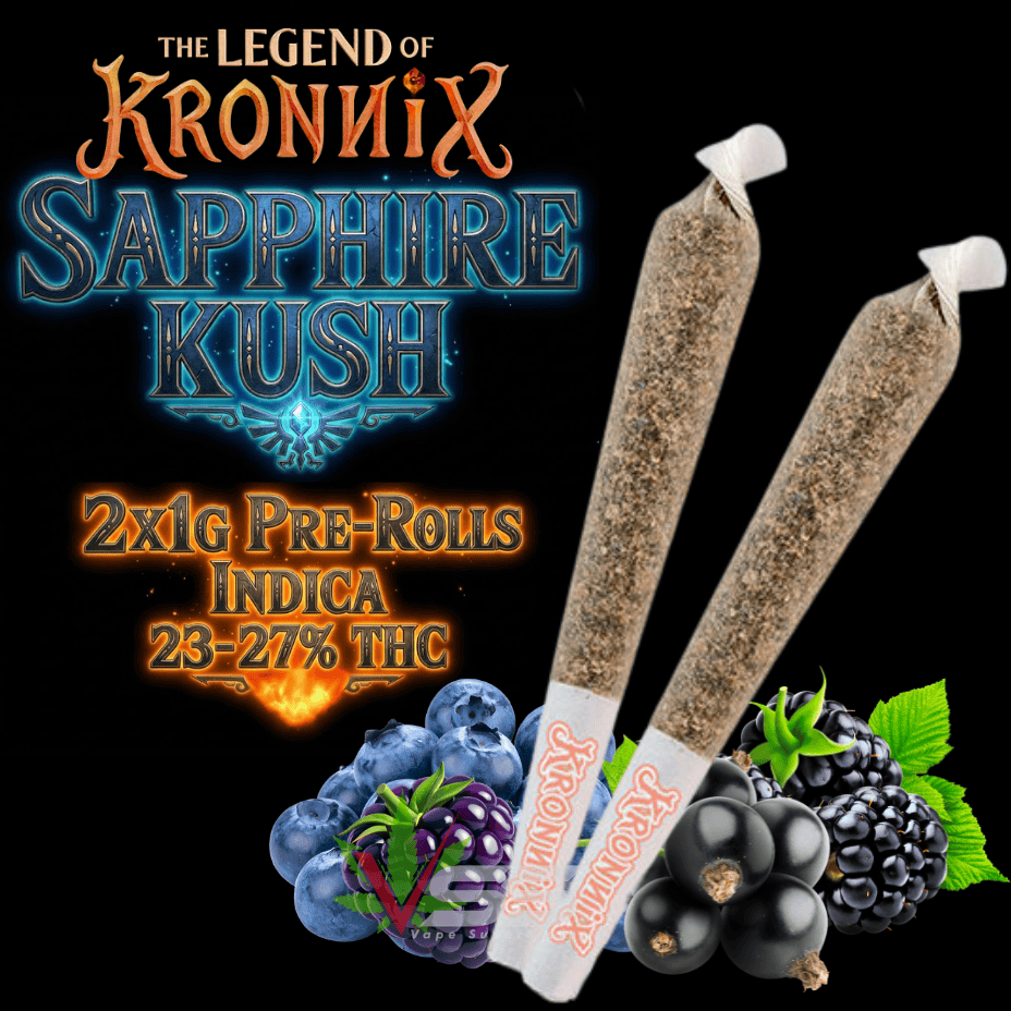 KRONNIX Sapphire Kush Indica Pre-Rolls - 2x1g Morden Vape SuperStore and Cannabis Manitoba Canada