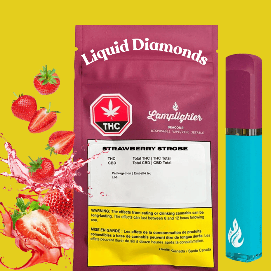 Lamplighter Strawberry Strobe Liquid Diamond Disposable Vape-1g Morden Vape SuperStore and Cannabis Manitoba Canada