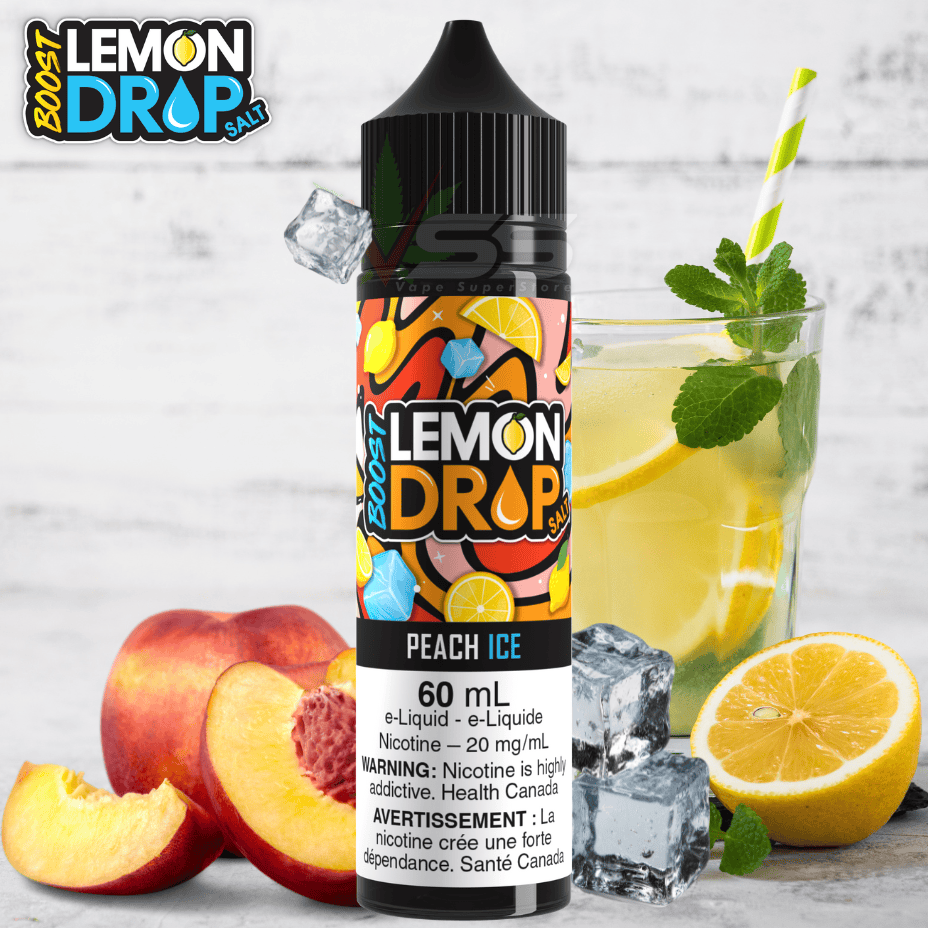 Lemon Drop Boost 60ml Salt-Peach Ice Morden Vape SuperStore and Cannabis Manitoba Canada