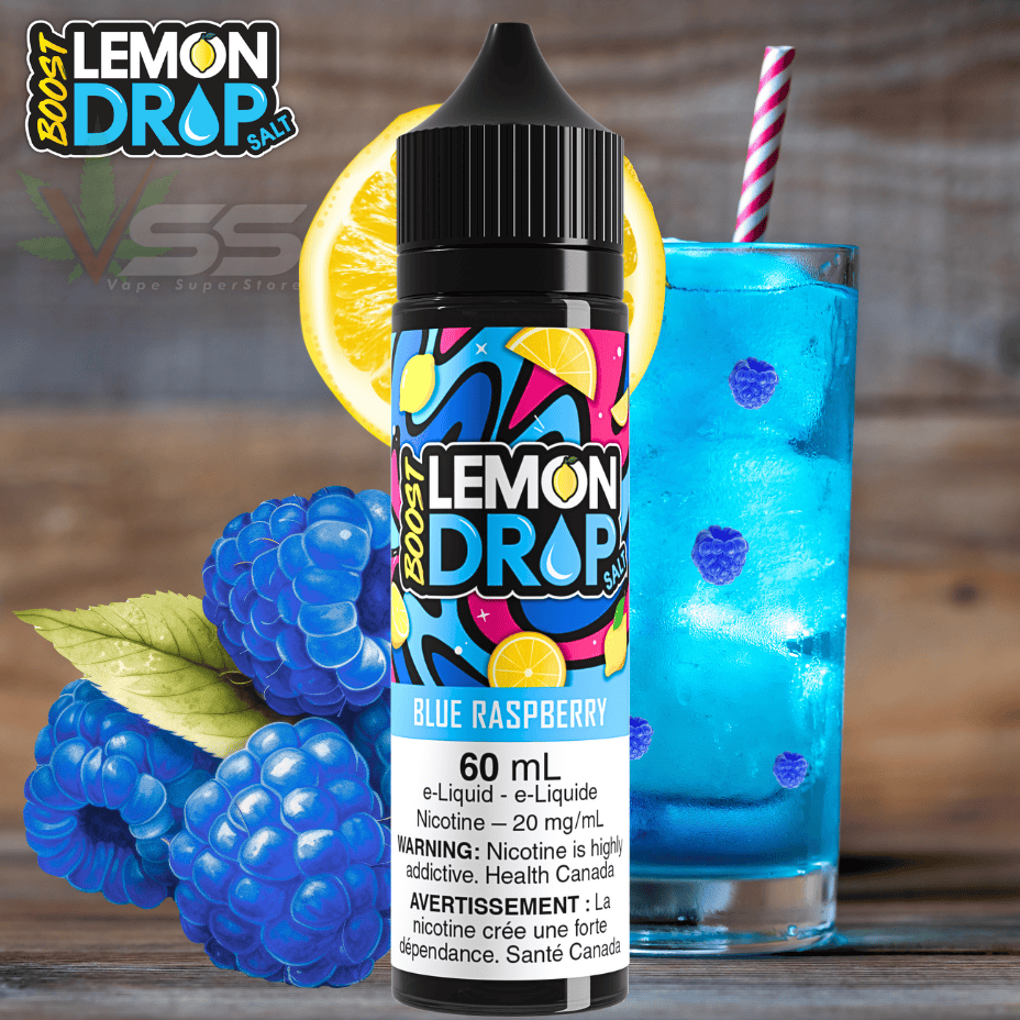 Lemon Drop Boost Salt Nic 60ml - Blue Raspberry Morden Vape SuperStore and Cannabis Manitoba Canada
