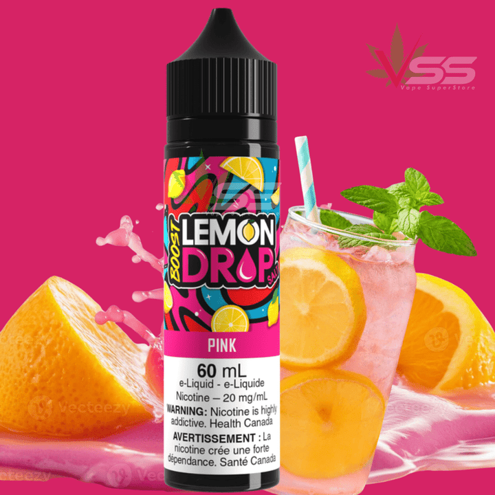 Lemon Drop Boost Salt Nic 60ml - Pink 60mL / 20mg Morden Vape SuperStore and Cannabis Manitoba Canada