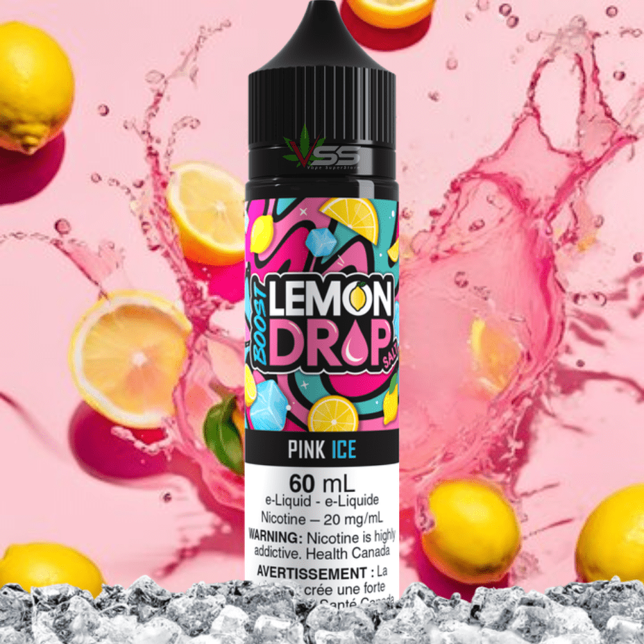 Lemon Drop Boost Salt Nic 60ml-Pink Ice Morden Vape SuperStore and Cannabis Manitoba Canada