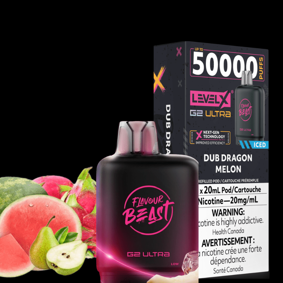 Level X G2 Ultra Flavour Beast Pod 50k-Dub Dragon Melon Morden Vape SuperStore and Cannabis Manitoba Canada