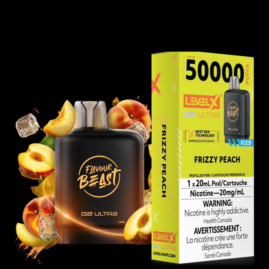 Level X G2 Ultra Flavour Beast Pod 50k-Dub Frizzy Peach Iced Morden Vape SuperStore and Cannabis Manitoba Canada