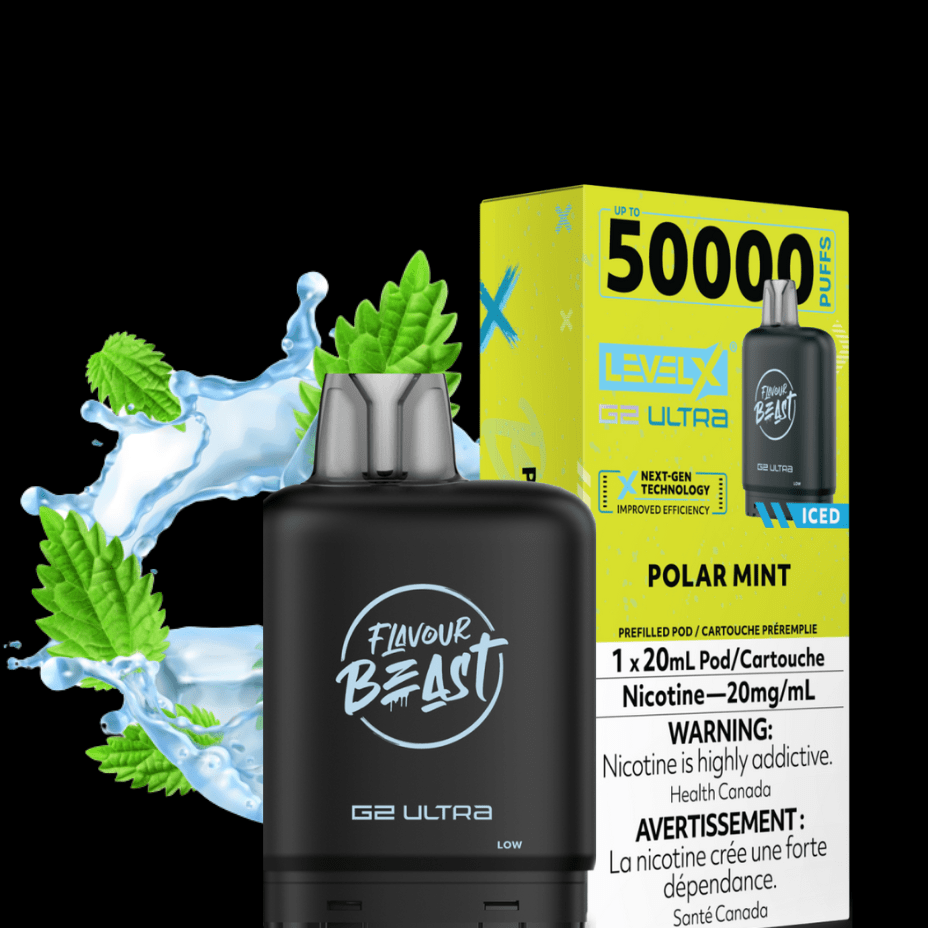 Level X G2 Ultra Flavour Beast Pod 50k-Polar Mint Iced Morden Vape SuperStore and Cannabis Manitoba Canada