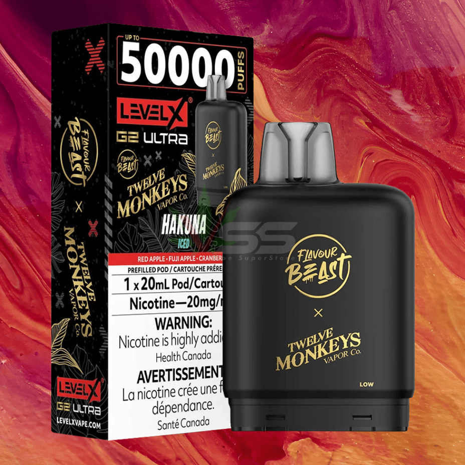 Level X G2 Ultra x 12 Monkeys - Hakuna 50000 Puffs / 20mg Morden Vape SuperStore and Cannabis Manitoba Canada