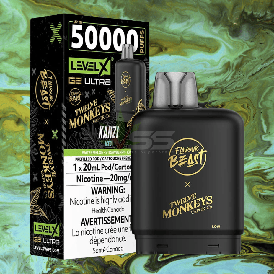 Level X G2 Ultra x 12 Monkeys - Kanzi 50000 Puffs / 20mg Morden Vape SuperStore and Cannabis Manitoba Canada