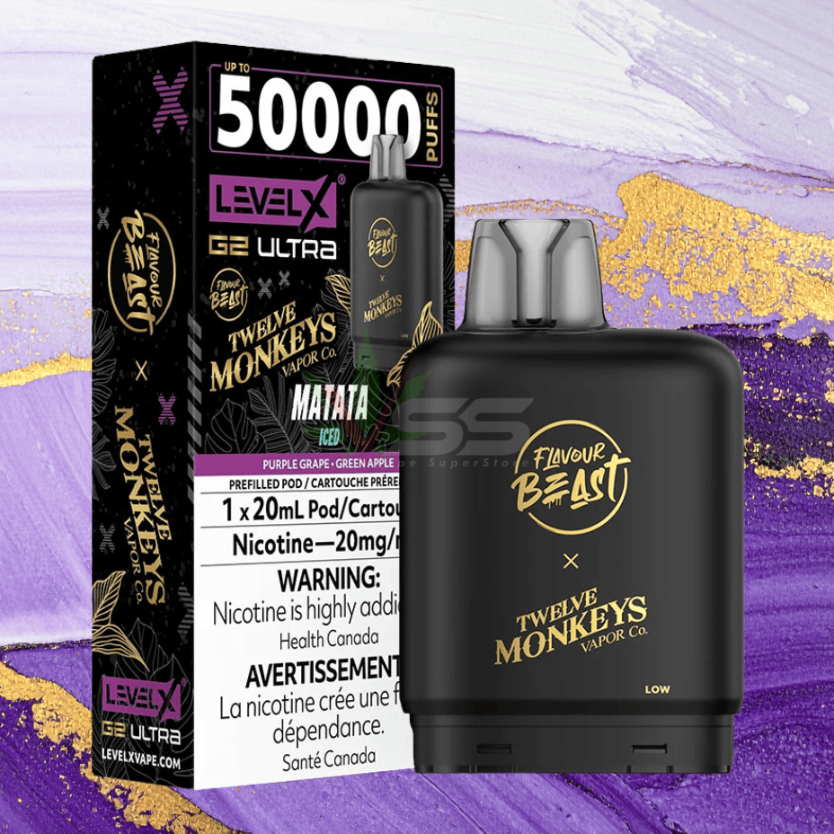 Level X G2 Ultra x 12 Monkeys - Matata 50000 Puffs / 20mg Morden Vape SuperStore and Cannabis Manitoba Canada