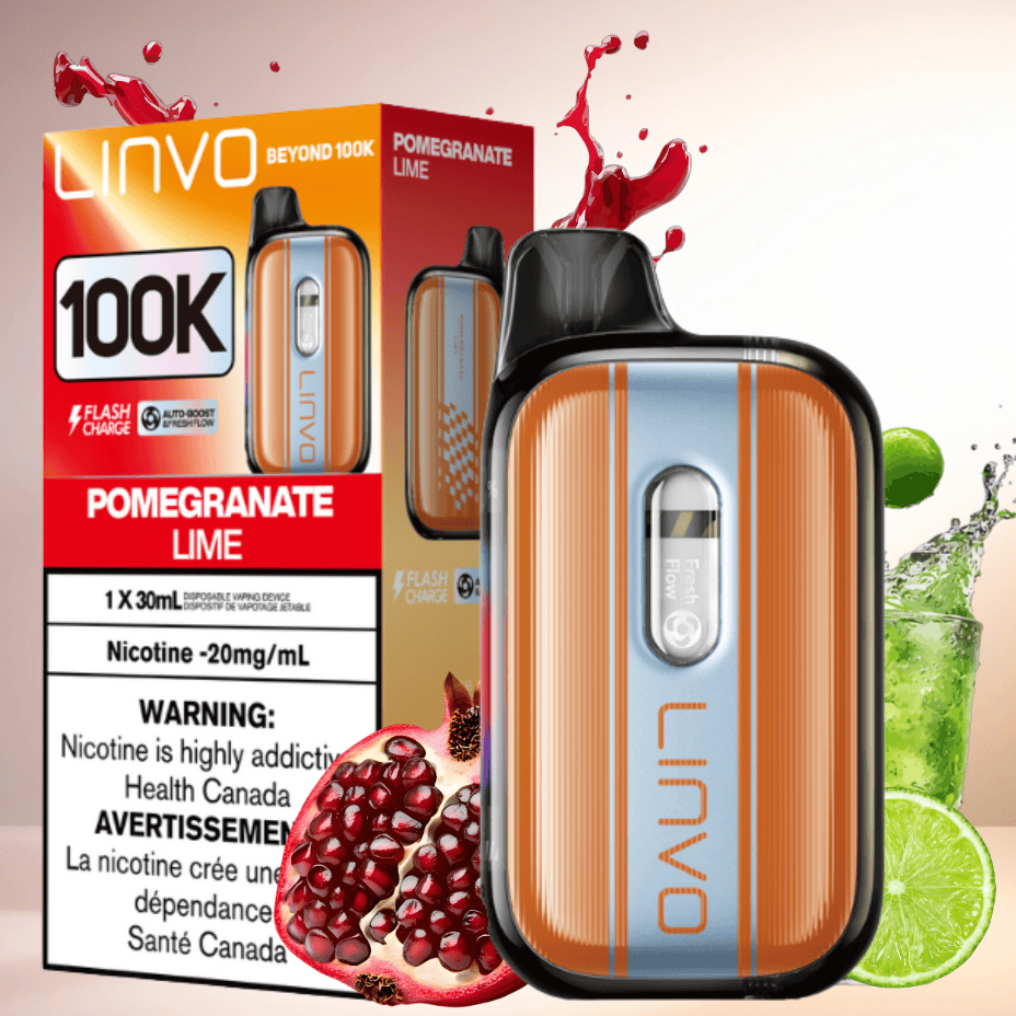 Linvo Beyond 100k Disposable Vape - Pomegranate Lime Morden Vape SuperStore and Cannabis Manitoba Canada