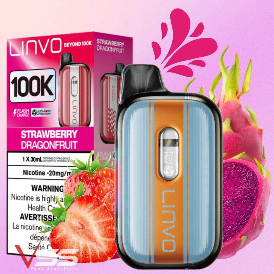 Linvo Beyond 100K Disposable Vape - Strawberry Dragonfruit Morden Vape SuperStore and Cannabis Manitoba Canada