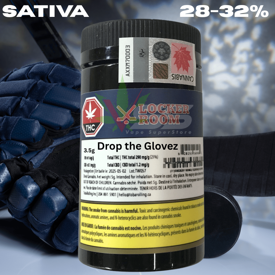 Locker Room Drop the Glovez Sativa Flower - 3.5g Morden Vape SuperStore and Cannabis Manitoba Canada