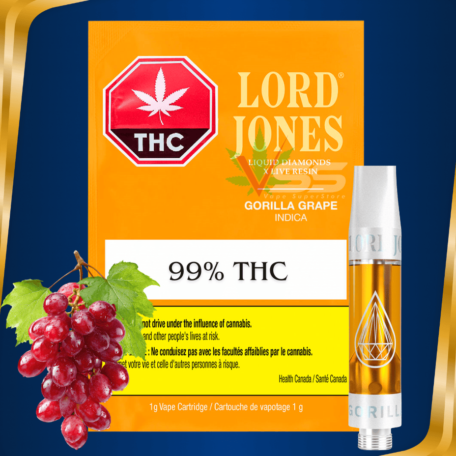 Lord Jones Gorilla Grape Liquid Diamonds + Live Resin Cartridge - 1g Morden Vape SuperStore and Cannabis Manitoba Canada