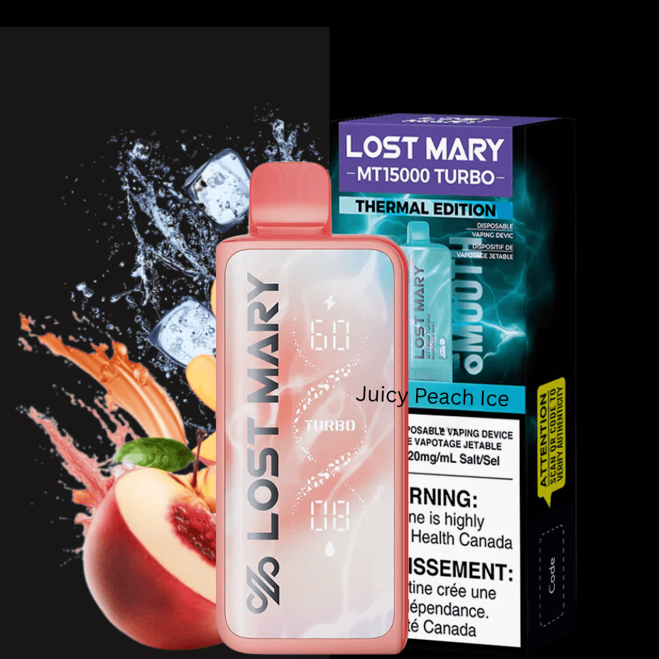 Lost Mary MT50K Turbo Disposable Vape-Juicy Peach Ice Morden Vape SuperStore and Cannabis Manitoba Canada