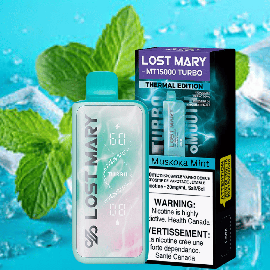Lost Mary MT50K Turbo Disposable Vape-Muskoka Mint Morden Vape SuperStore and Cannabis Manitoba Canada