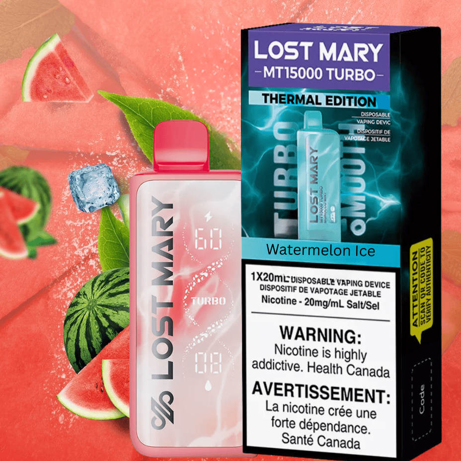Lost Mary MT50K Turbo Disposable Vape-Watermelon Freeze Morden Vape SuperStore and Cannabis Manitoba Canada