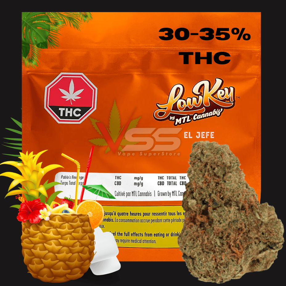 Lowkey by MTL Cannabis - El Jefe Indica Flower 7g Morden Vape SuperStore and Cannabis Manitoba Canada