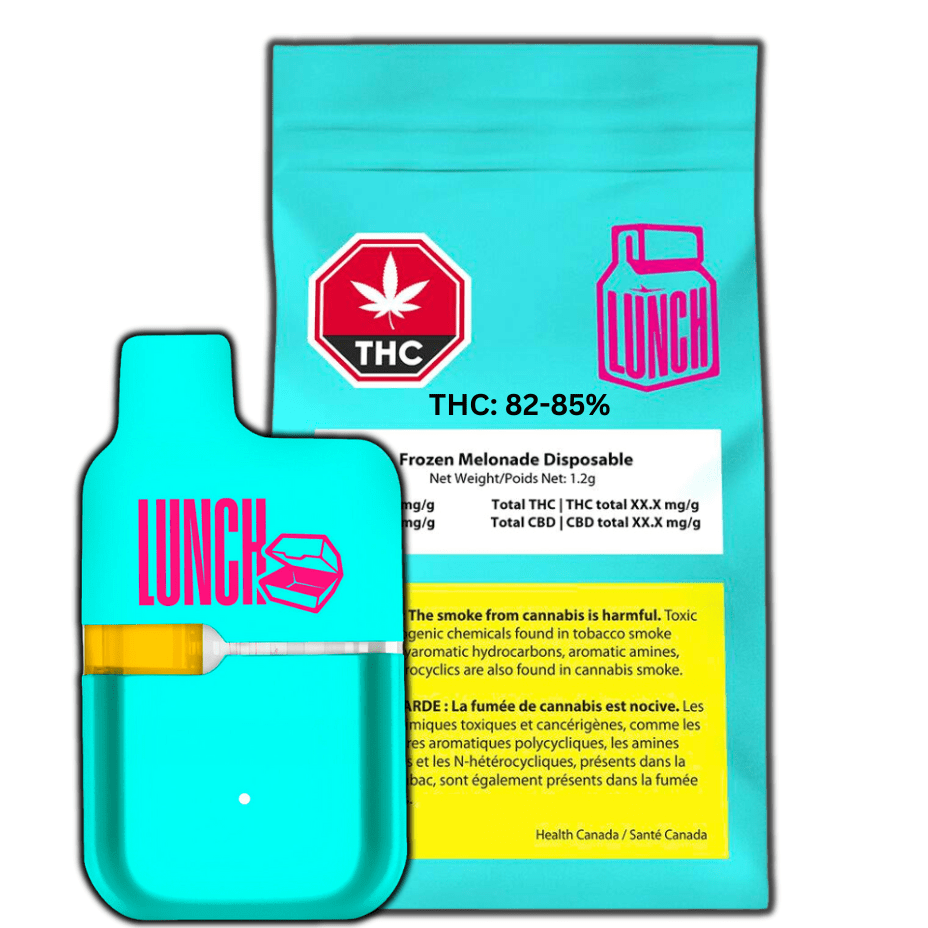 Lunch Frozen Melonade Sativa Disposable - 1.2g 1.2g Morden Vape SuperStore and Cannabis Manitoba Canada