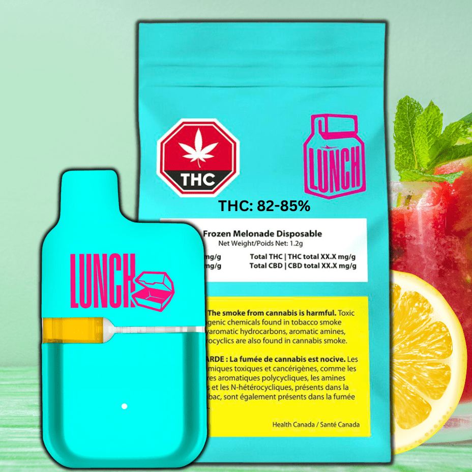 Lunch Frozen Melonade Sativa Disposable - 1.2g 1.2g Morden Vape SuperStore and Cannabis Manitoba Canada