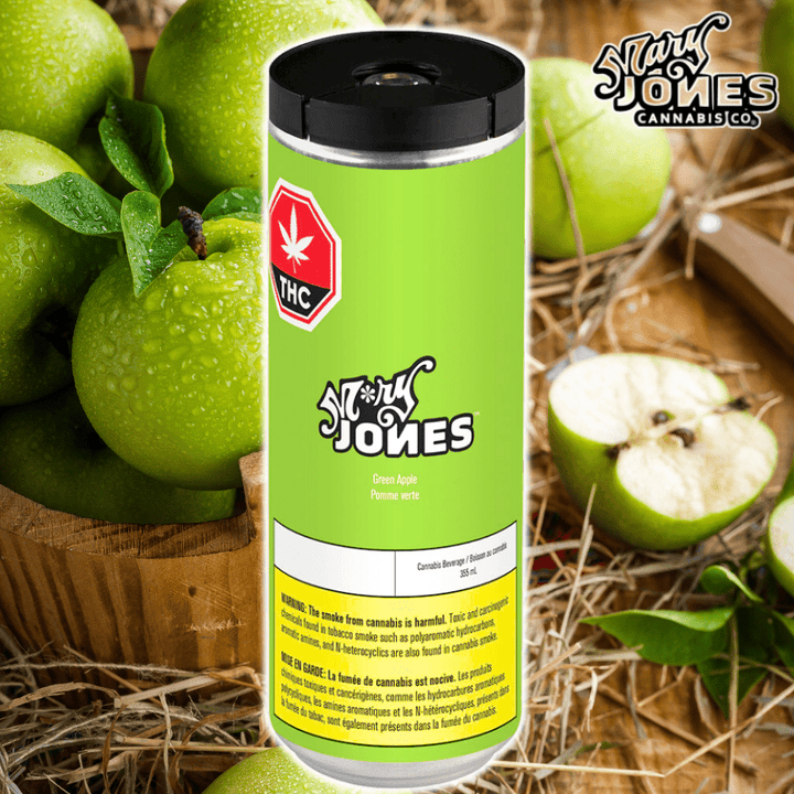 M*ry Jones Green Apple THC Infused Beverage 355mL Morden Vape SuperStore and Cannabis Manitoba Canada