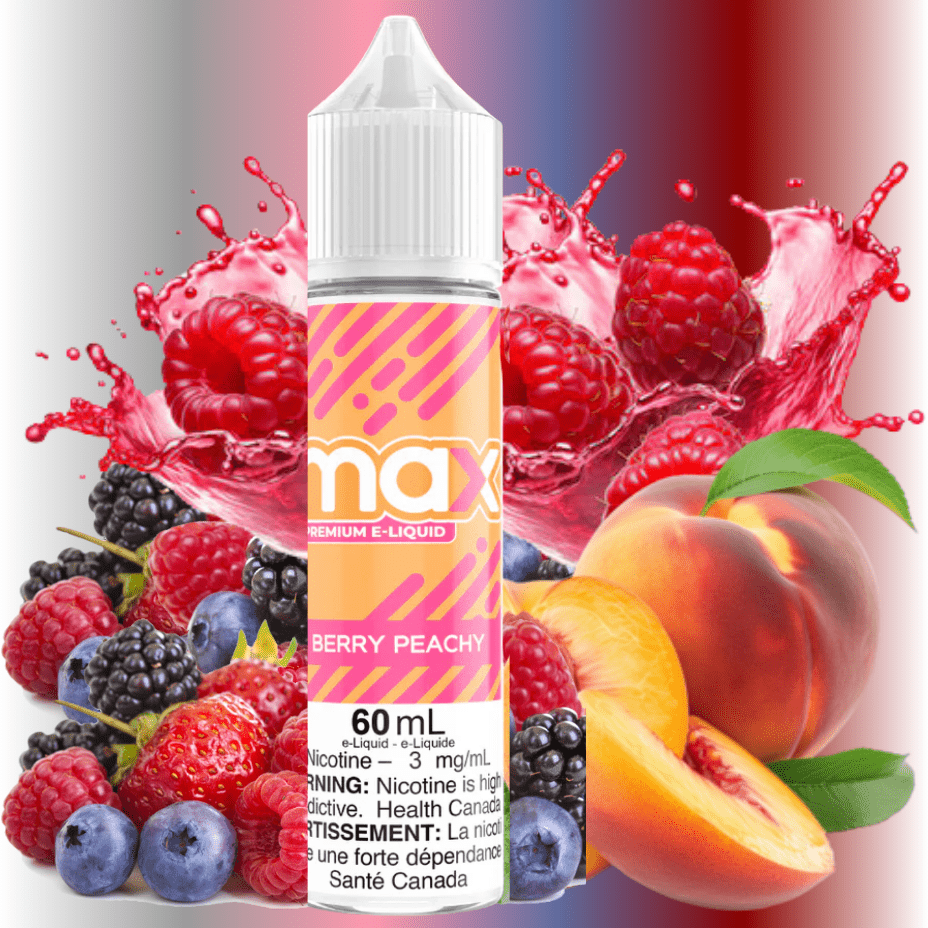 Max E-Liquid Freebase 60ml-Peach Berry 60ml / 3mg Morden Vape SuperStore and Cannabis Manitoba Canada