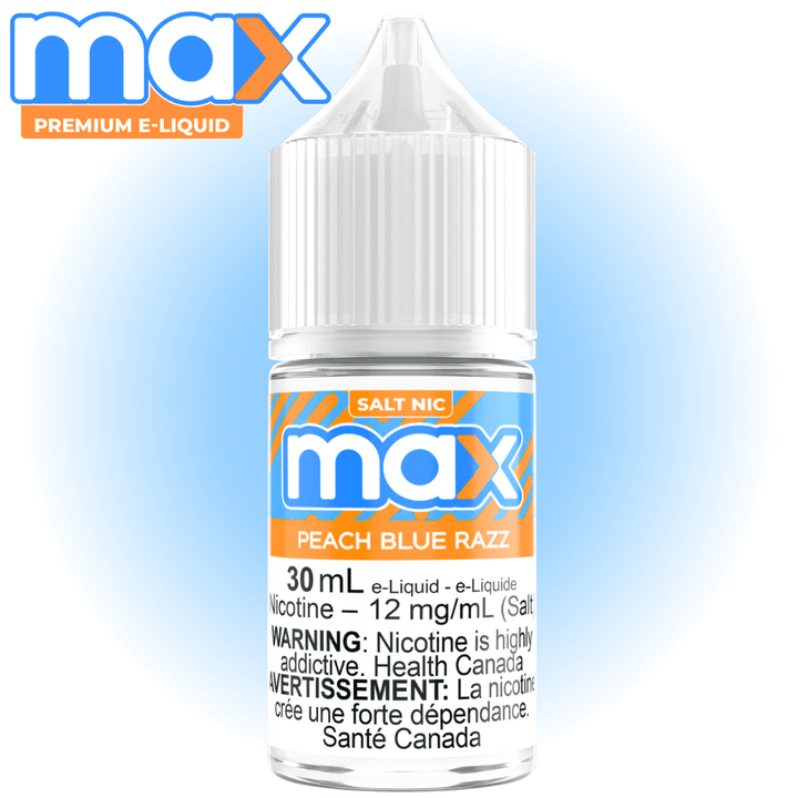 Max E-Liquid - Peach Blue Razz Salt 30ml / 12mg Morden Vape SuperStore and Cannabis Manitoba Canada