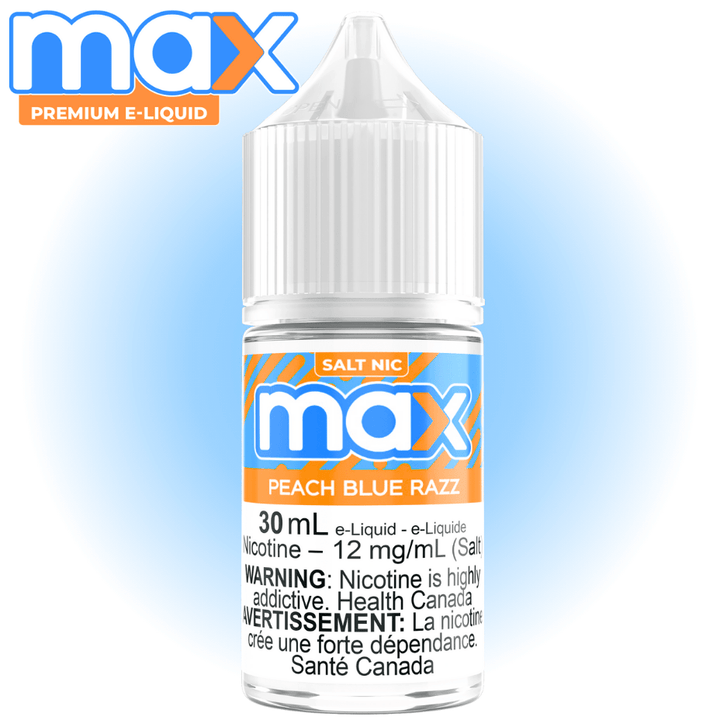Max E-Liquid - Peach Blue Razz Salt 30ml / 12mg Morden Vape SuperStore and Cannabis Manitoba Canada