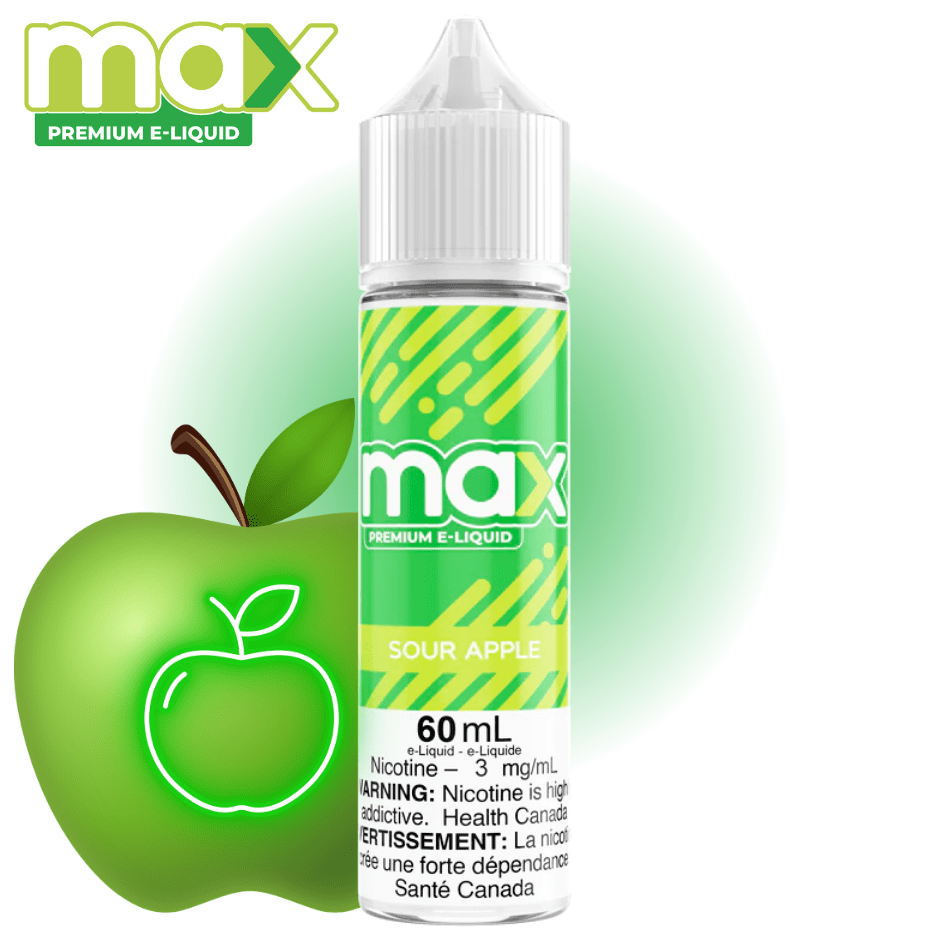 Max E-liquid - Sour Apple 3mg Morden Vape SuperStore and Cannabis Manitoba Canada