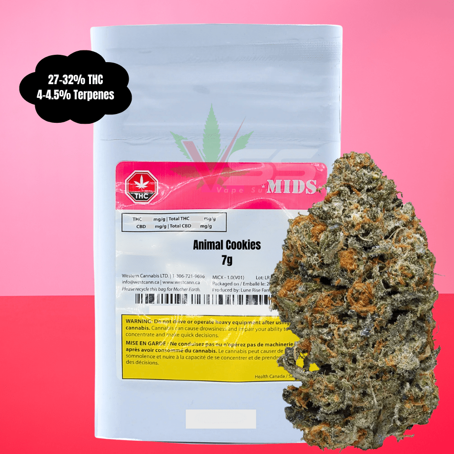 MIDS Animal Cookies Indica Flower - 7g Morden Vape SuperStore and Cannabis Manitoba Canada