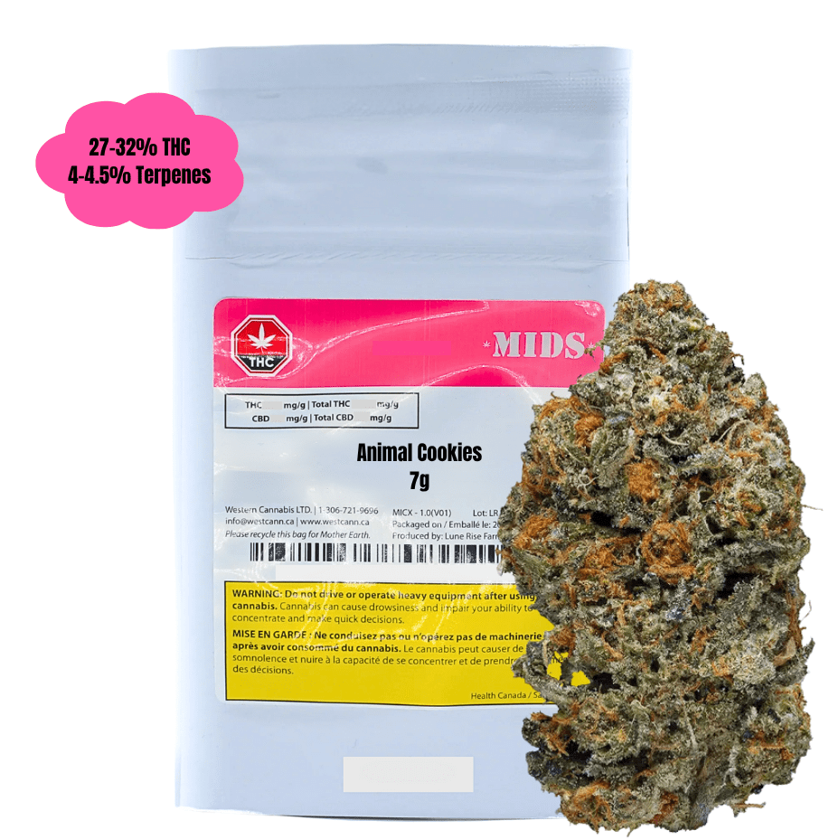 MIDS Animal Cookies Indica Flower - 7g Morden Vape SuperStore and Cannabis Manitoba Canada
