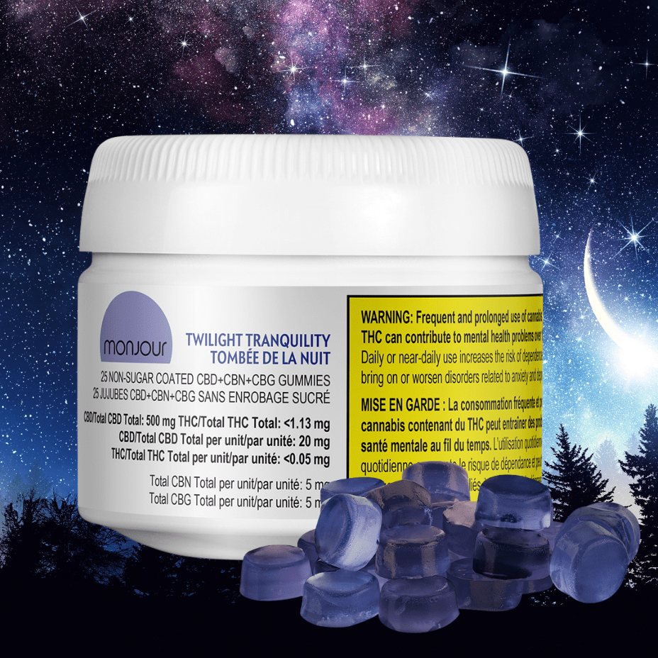 Monjour Bare Twilight Tranquility CBD+CBN+CBG Gummies - 25pkg Morden Vape SuperStore and Cannabis Manitoba Canada