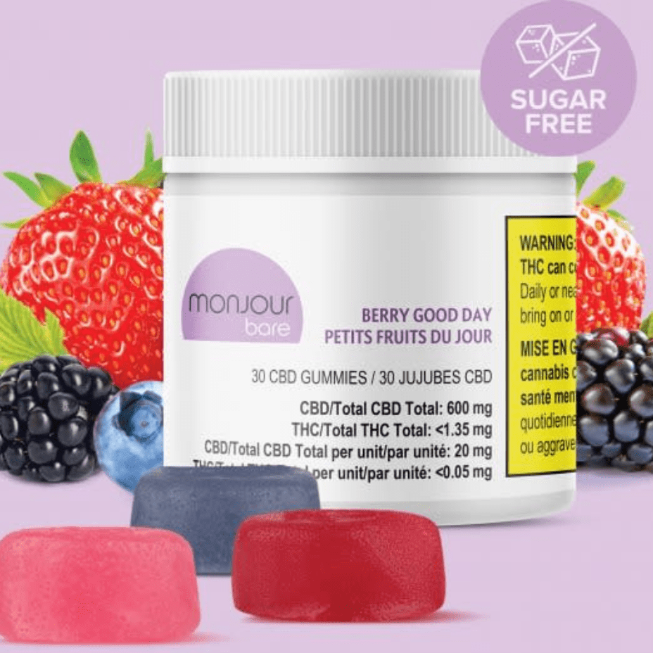 Monjour Berry Good Day CBD Gummies-30x20mg 30x20mg Morden Vape SuperStore and Cannabis Manitoba Canada