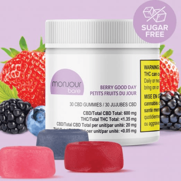 Monjour Berry Good Day CBD Gummies-30x20mg 30x20mg Morden Vape SuperStore and Cannabis Manitoba Canada