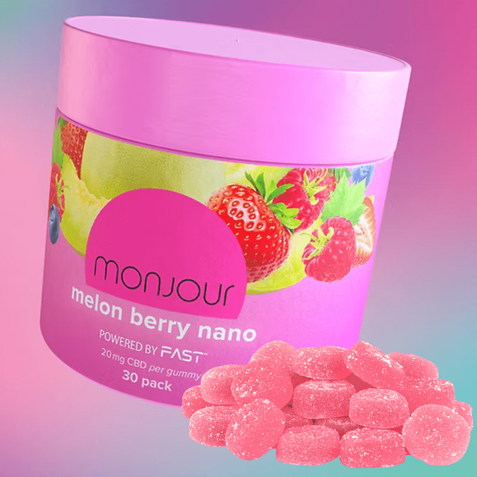 Monjour Melon Berry Nano CBD Gummies - 30pkg Morden Vape SuperStore and Cannabis Manitoba Canada