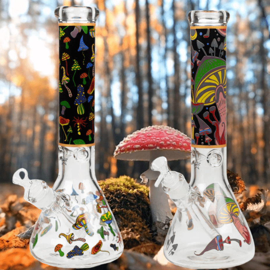 Mushroom 9mm Beaker Bong- 14" Morden Vape SuperStore and Cannabis Manitoba Canada