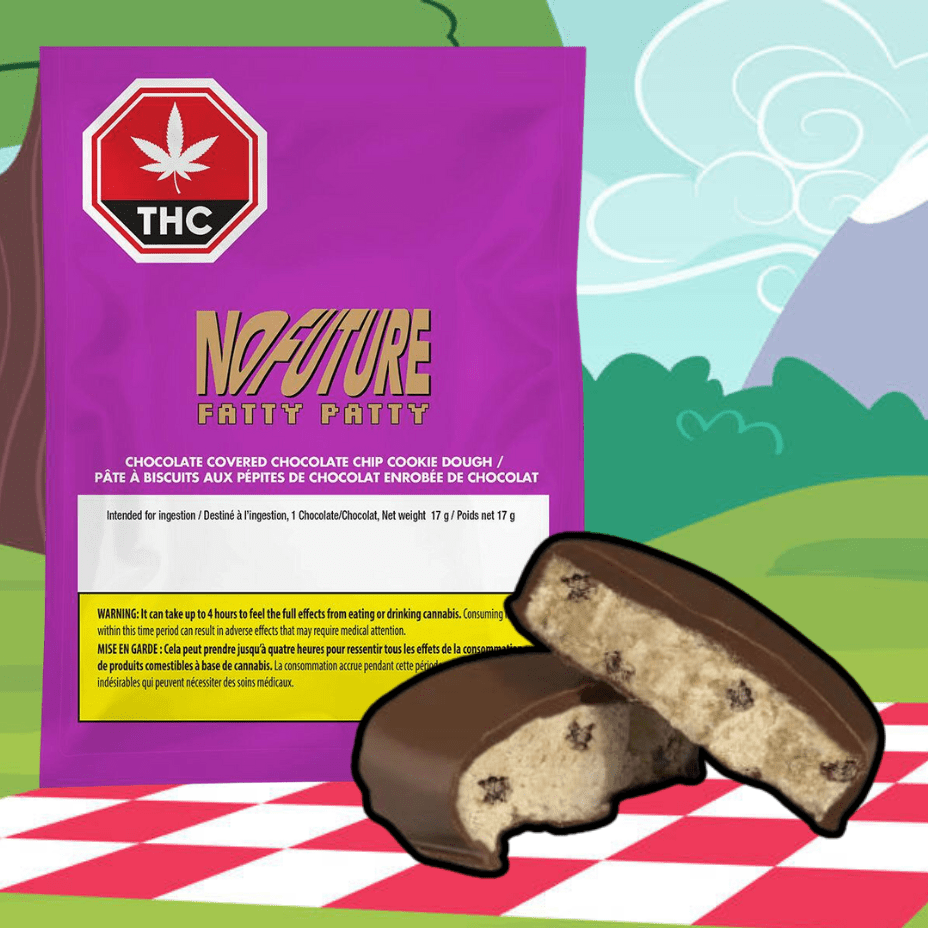 No Future Fatty Patty Chocolate Covered Chip Cookie Dough-10mg 1x10mg Morden Vape SuperStore and Cannabis Manitoba Canada