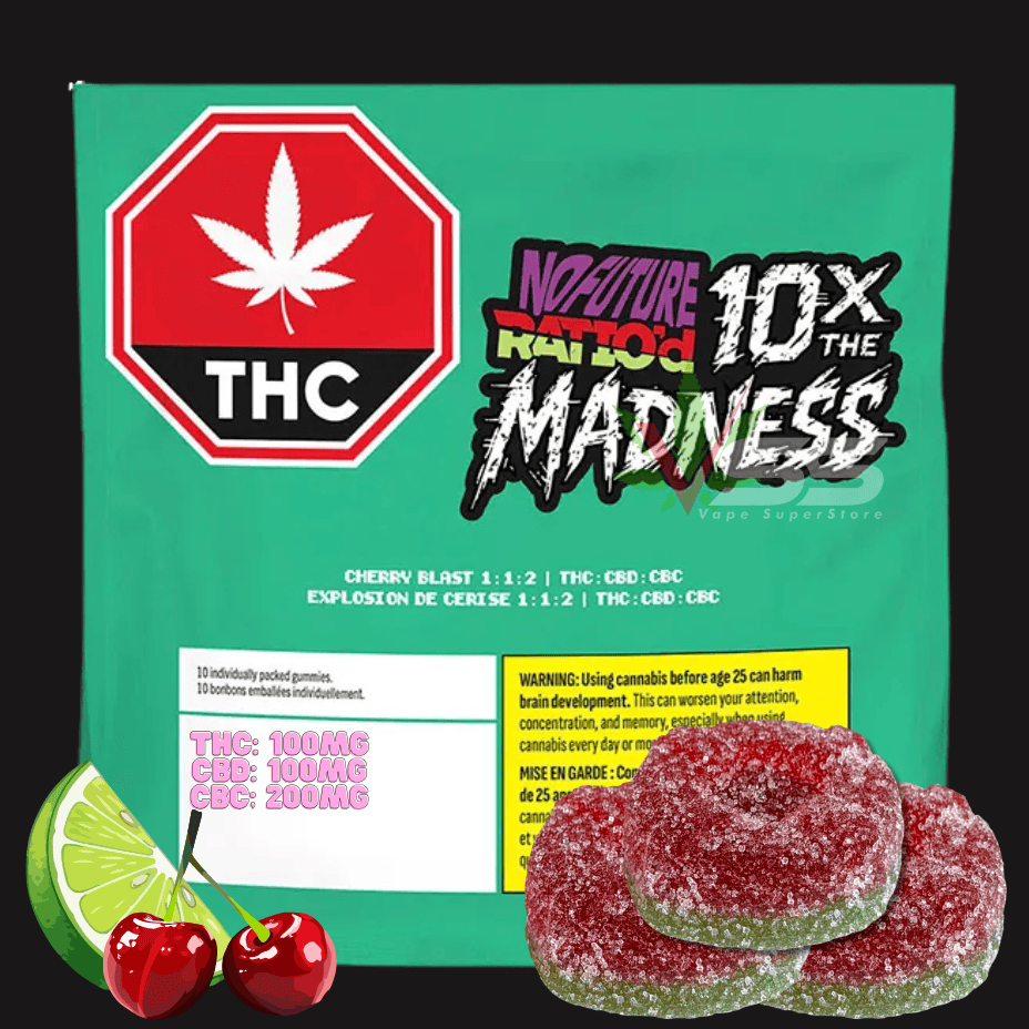 No Future Ratio'd Cherry Blast 1:1:2 THC:CBD:CBC Edibles - 100mg Morden Vape SuperStore and Cannabis Manitoba Canada