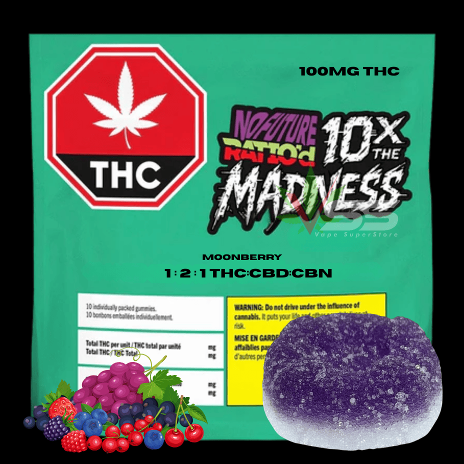 No Future Ratio'd - Moonberry 1:2:1 Gummies 10x10mg Morden Vape SuperStore and Cannabis Manitoba Canada