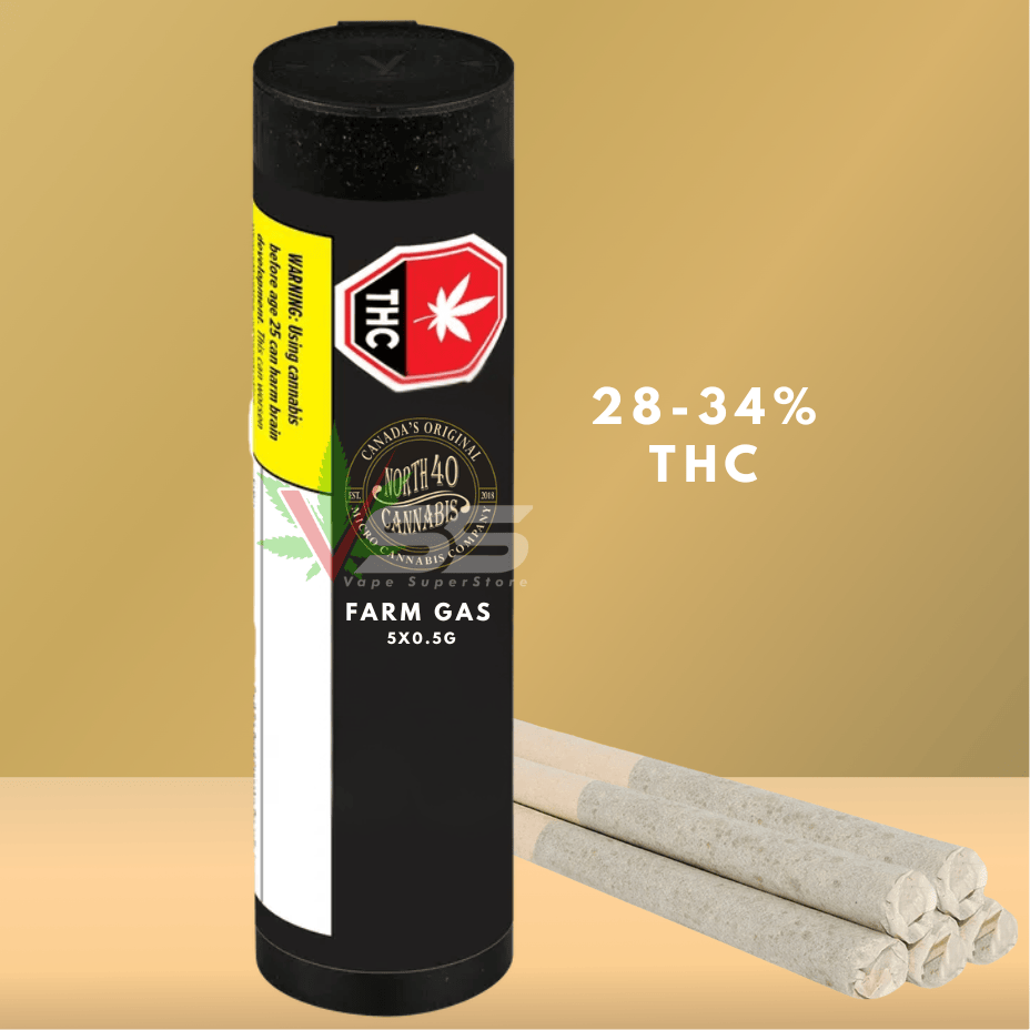 North40 Cannabis - Farm Gas Indica Pre-rolls 5x0.5g Morden Vape SuperStore and Cannabis Manitoba Canada