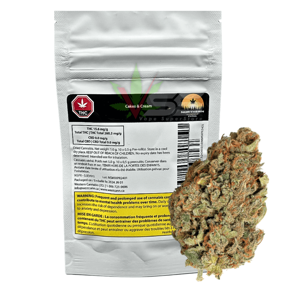 Northern Sunrise Farms - Cakes & Cream Flower 7g Morden Vape SuperStore and Cannabis Manitoba Canada
