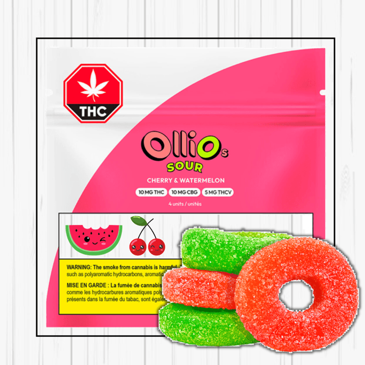 Olli O's Cherry + Watermelon THC:CBG:THCV Gummies-4x2.5mg 4x2.5mg Morden Vape SuperStore and Cannabis Manitoba Canada