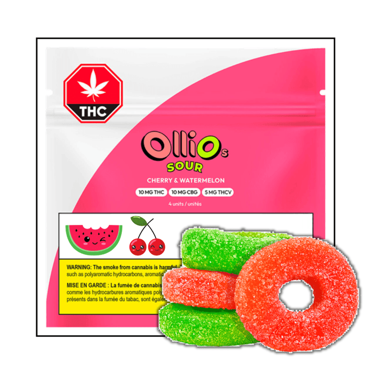 Olli O's Cherry + Watermelon THC:CBG:THCV Gummies-4x2.5mg 4x2.5mg Morden Vape SuperStore and Cannabis Manitoba Canada