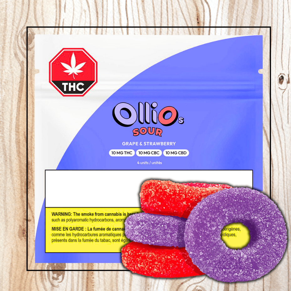 Olli O's Grape + Strawberry THC:CBC:CBD Gummies-4x2.5mg 4x2.5mg Morden Vape SuperStore and Cannabis Manitoba Canada