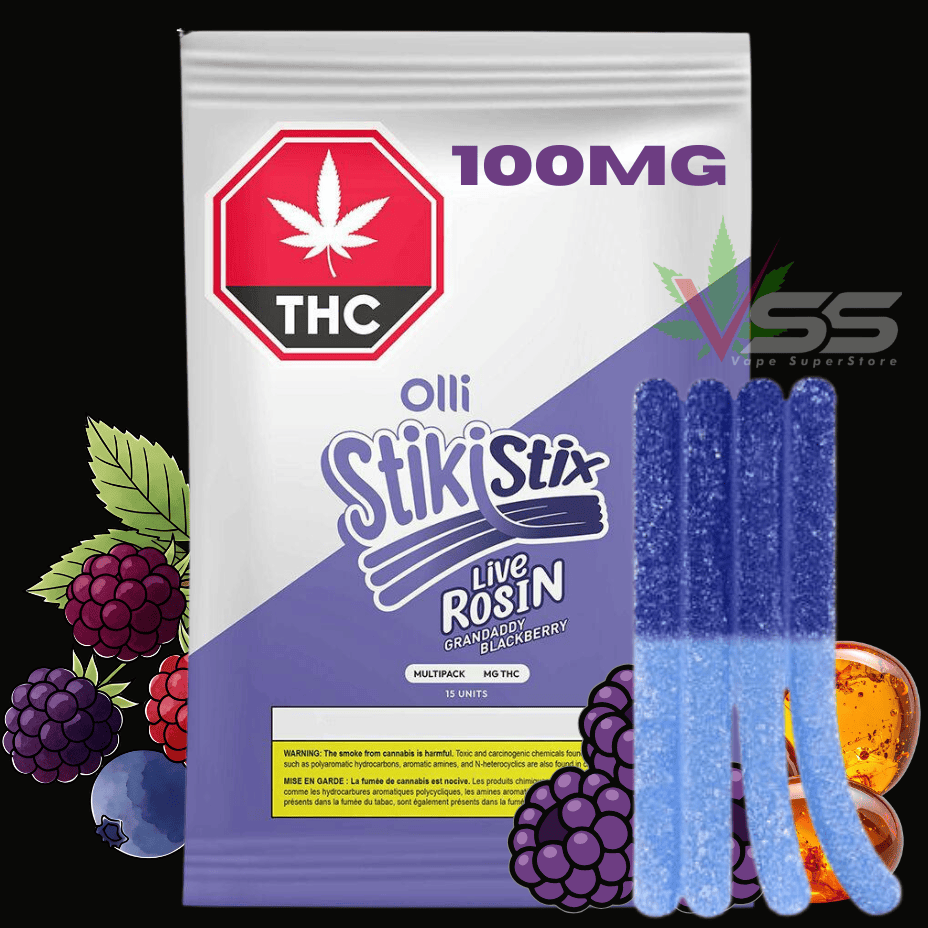 Olli StikiStix Live Rosin Grandaddy Blackberry Gummies - 10x10mg Morden Vape SuperStore and Cannabis Manitoba Canada