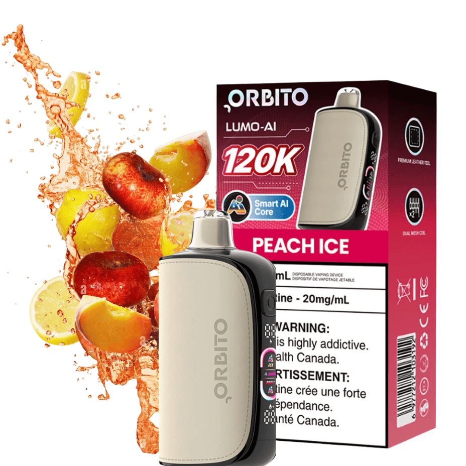 Orbito Lumo-AI 120K Disposable Vape-Peach Ice 120000 / 20mg Morden Vape SuperStore and Cannabis Manitoba Canada