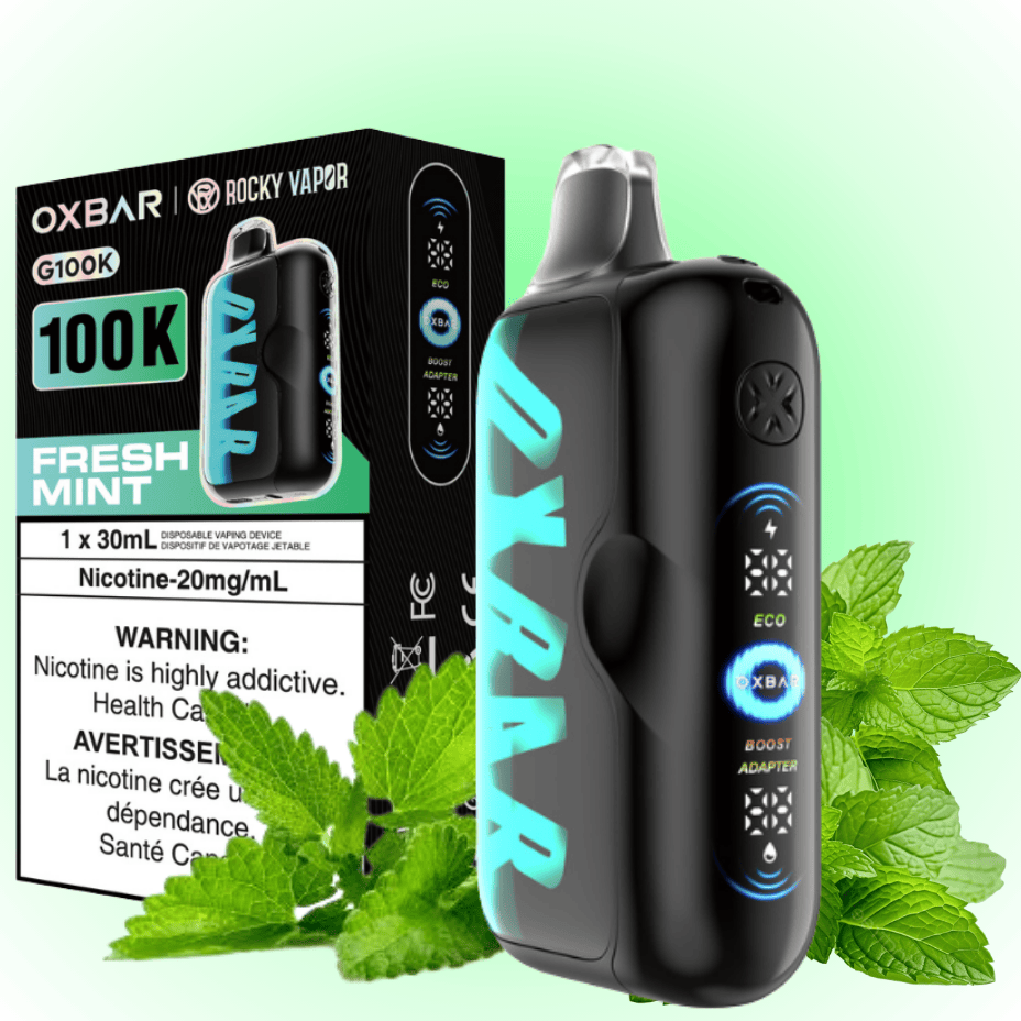 Oxbar G100K Disposable Vape - Fresh Mint 100K / 20mg Morden Vape SuperStore and Cannabis Manitoba Canada