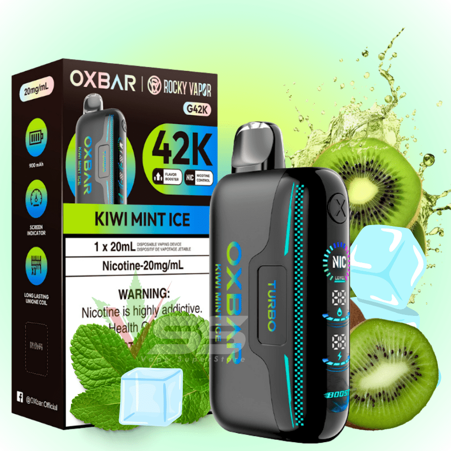 Oxbar G42k Disposable Vape-Kiwi Mint Ice 20mg / 42000 Puffs Morden Vape SuperStore and Cannabis Manitoba Canada