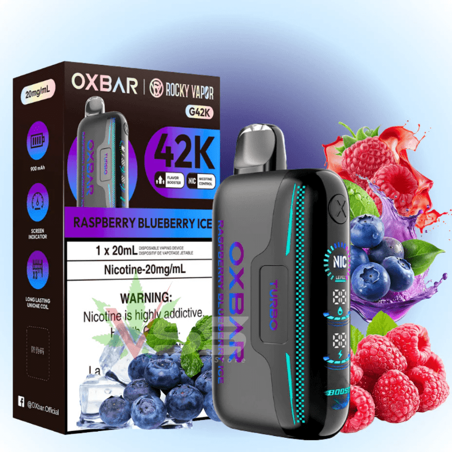 Oxbar G42k Disposable Vape - Raspberry Blueberry Ice 20mg / 42000 Morden Vape SuperStore and Cannabis Manitoba Canada
