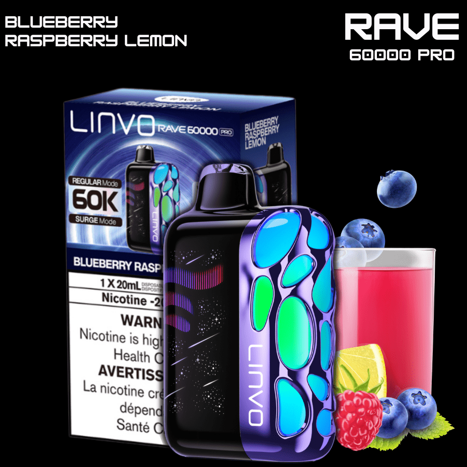 Oxbar Linvo Rave 60k Disposable Vape-Blueberry Raspberry Lemon Morden Vape SuperStore and Cannabis Manitoba Canada