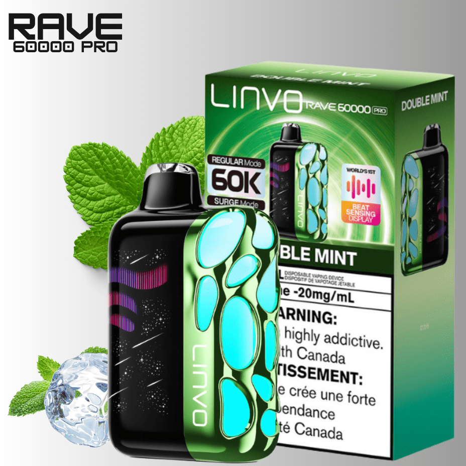 Oxbar Linvo Rave 60k Disposable Vape-Double Mint Morden Vape SuperStore and Cannabis Manitoba Canada